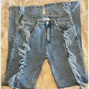 Oli and Hali Jeans Oli & hali flare bootcut western fringe denim womens medium M